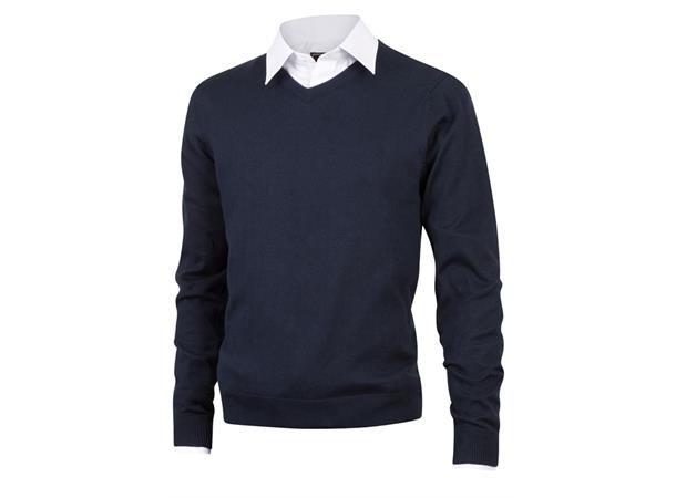 Pima Cotton V-neck v-genser i bomull 
